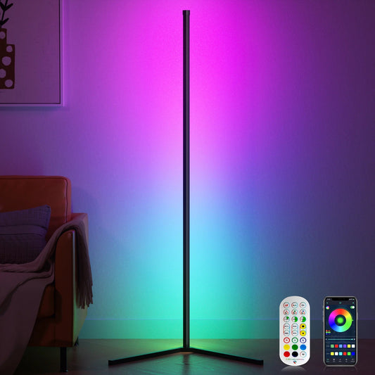 Led Corner Floor Lamp, Smart RGB Floor Lamp with App&Remote, 16